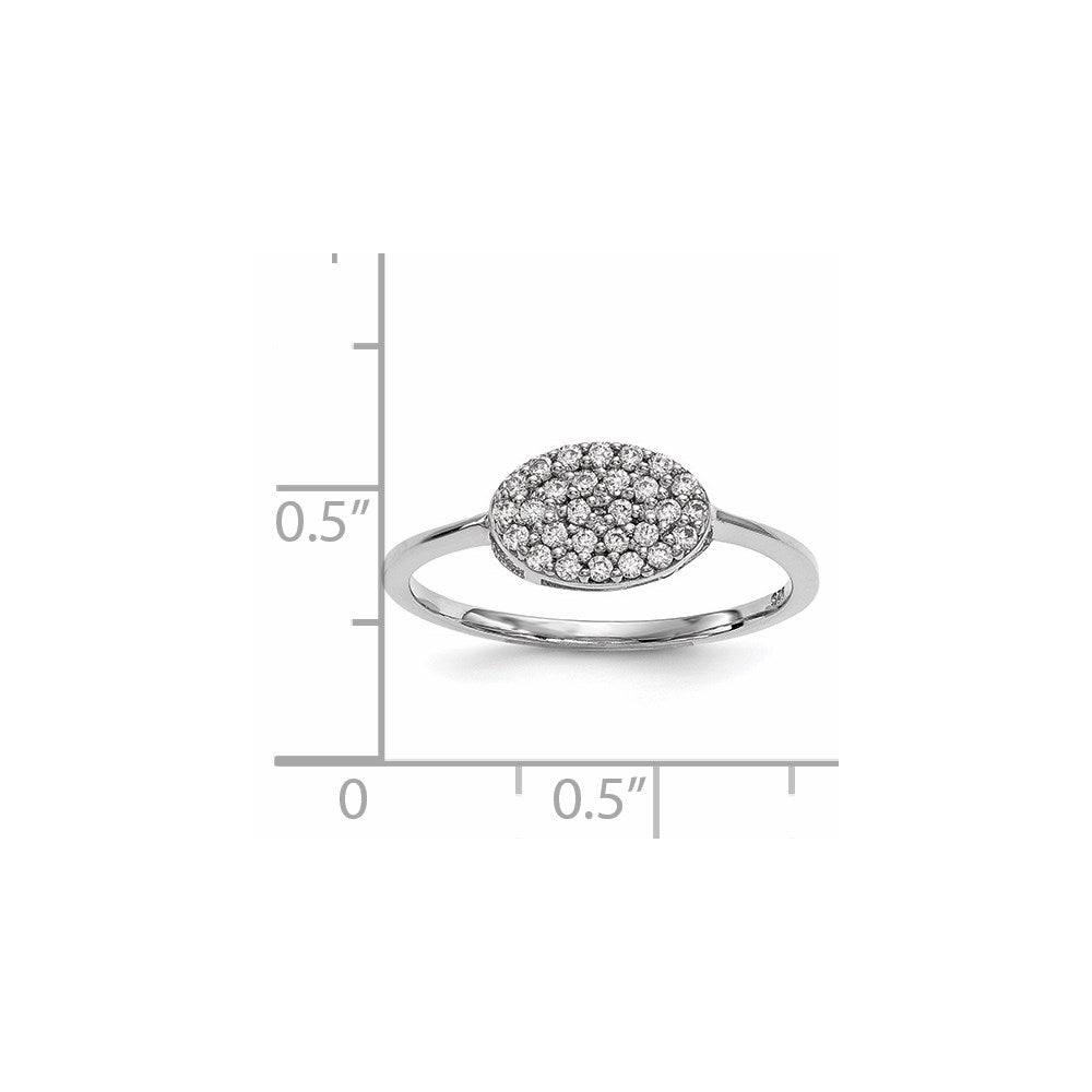 14K Weißgold Ring mit Diamant-Cluster, oval, echte Diamanten