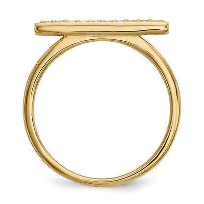 14K Gelbgold Diamant Stab Ring