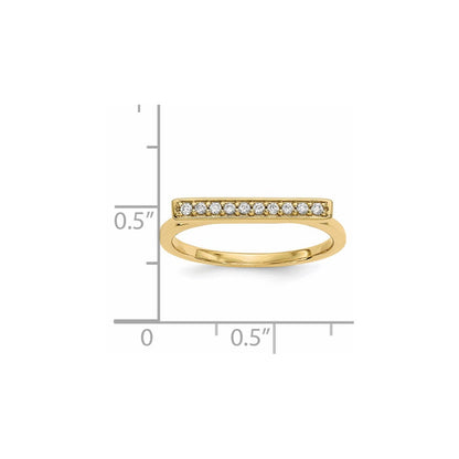 14K Gelbgold Diamant Stab Ring