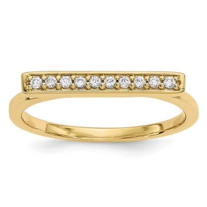 14K Gelbgold Diamant Stab Ring