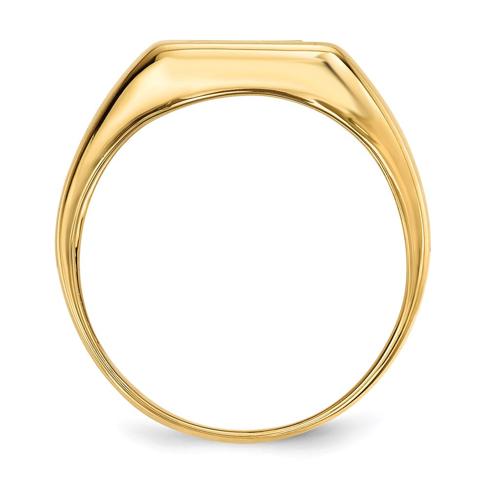 14K Gold Ring mit Onyx & echten Diamanten, christliches religiöses Kreuz, Herren
