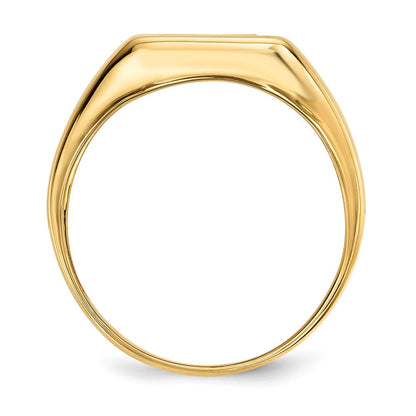 14K Gold Ring mit Onyx & echten Diamanten, christliches religiöses Kreuz, Herren