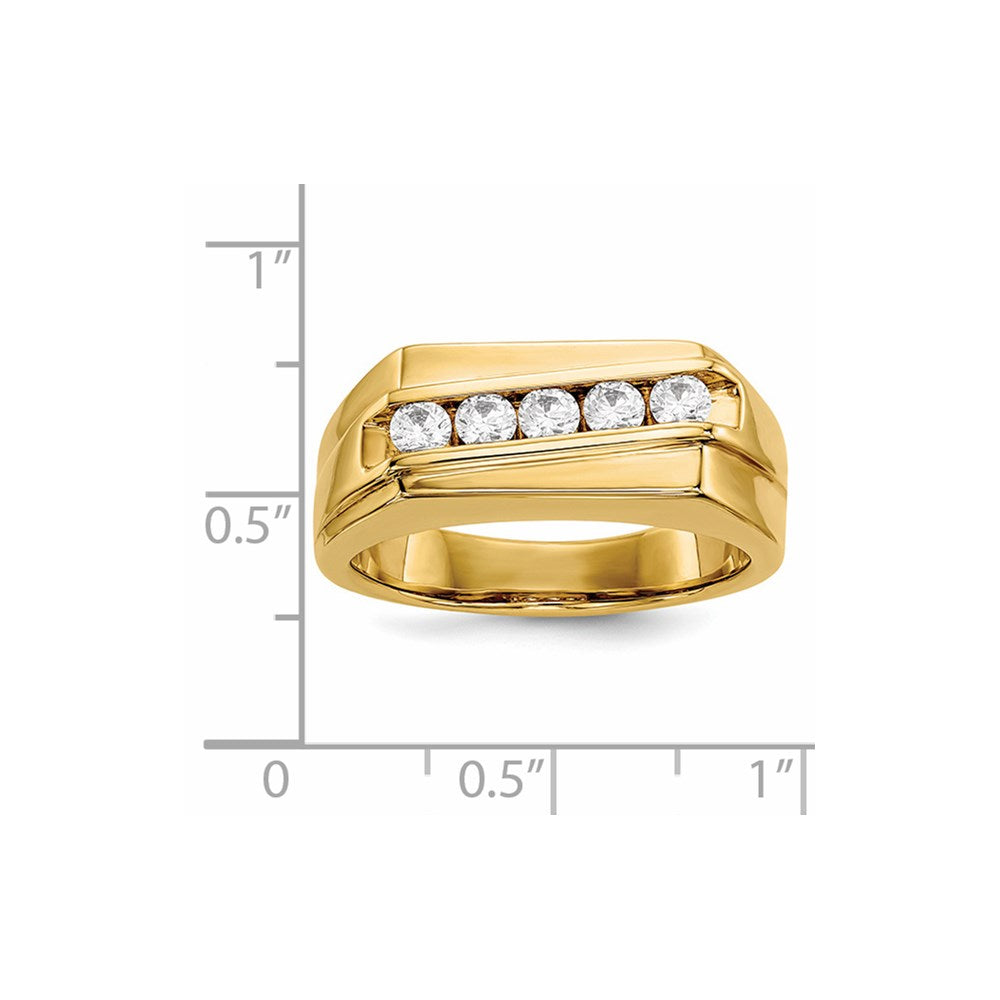 14K Gelbgold Herrenring mit echten Diamanten