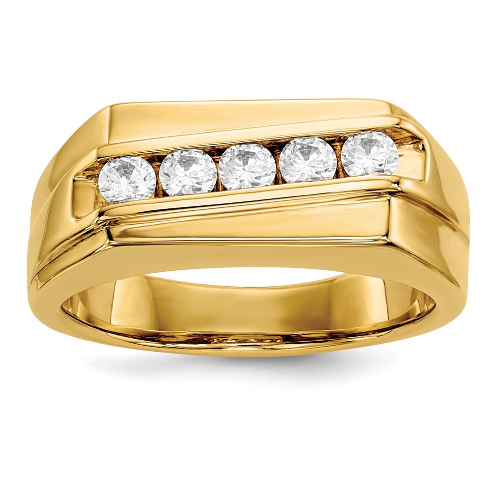 14K Gelbgold Herrenring mit echten Diamanten