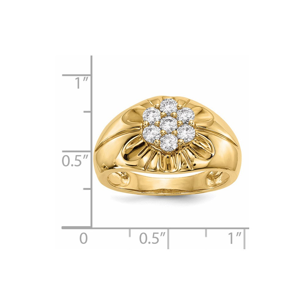 14K Gelbgold Herrenring mit echten Diamanten