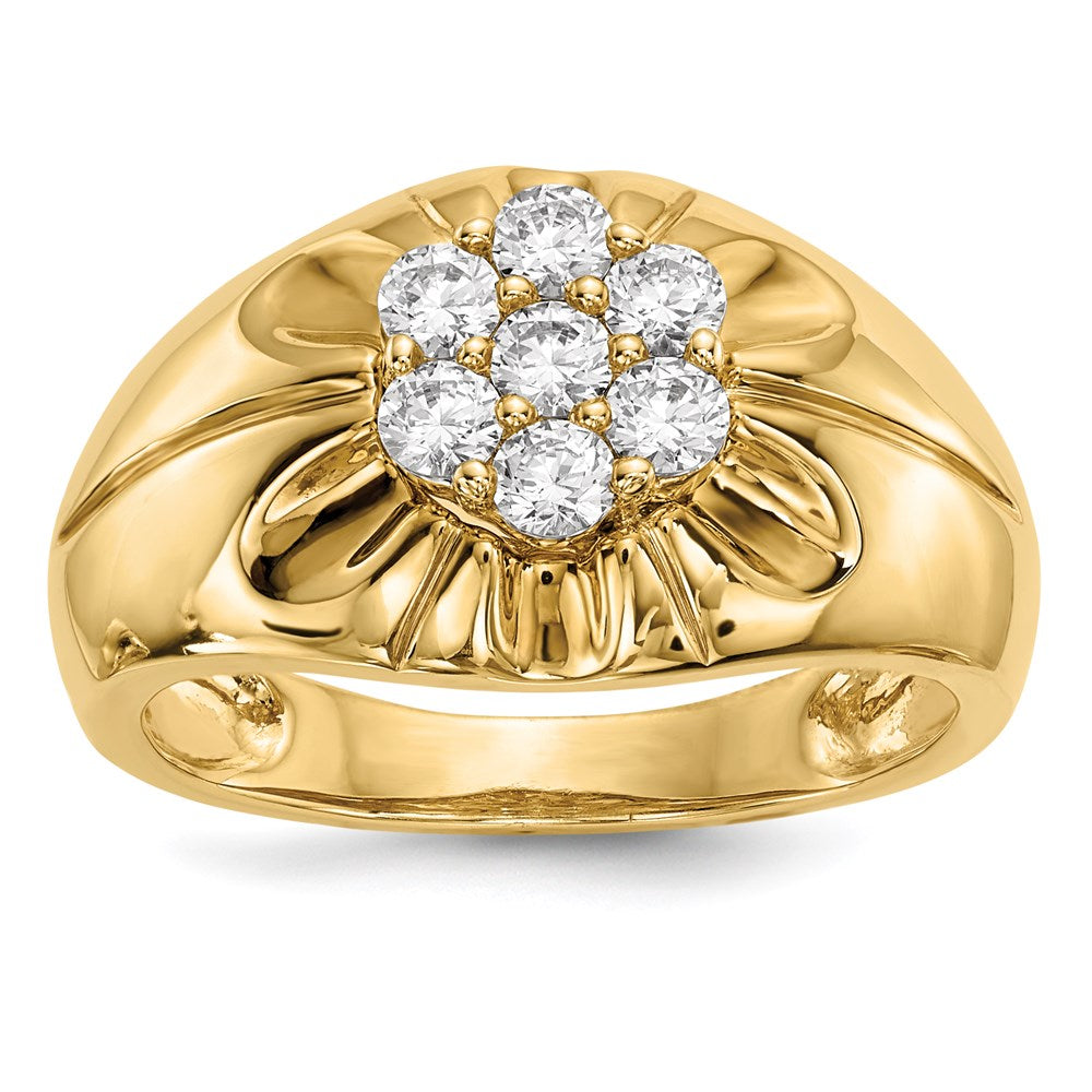 14K Gelbgold Herrenring mit echten Diamanten