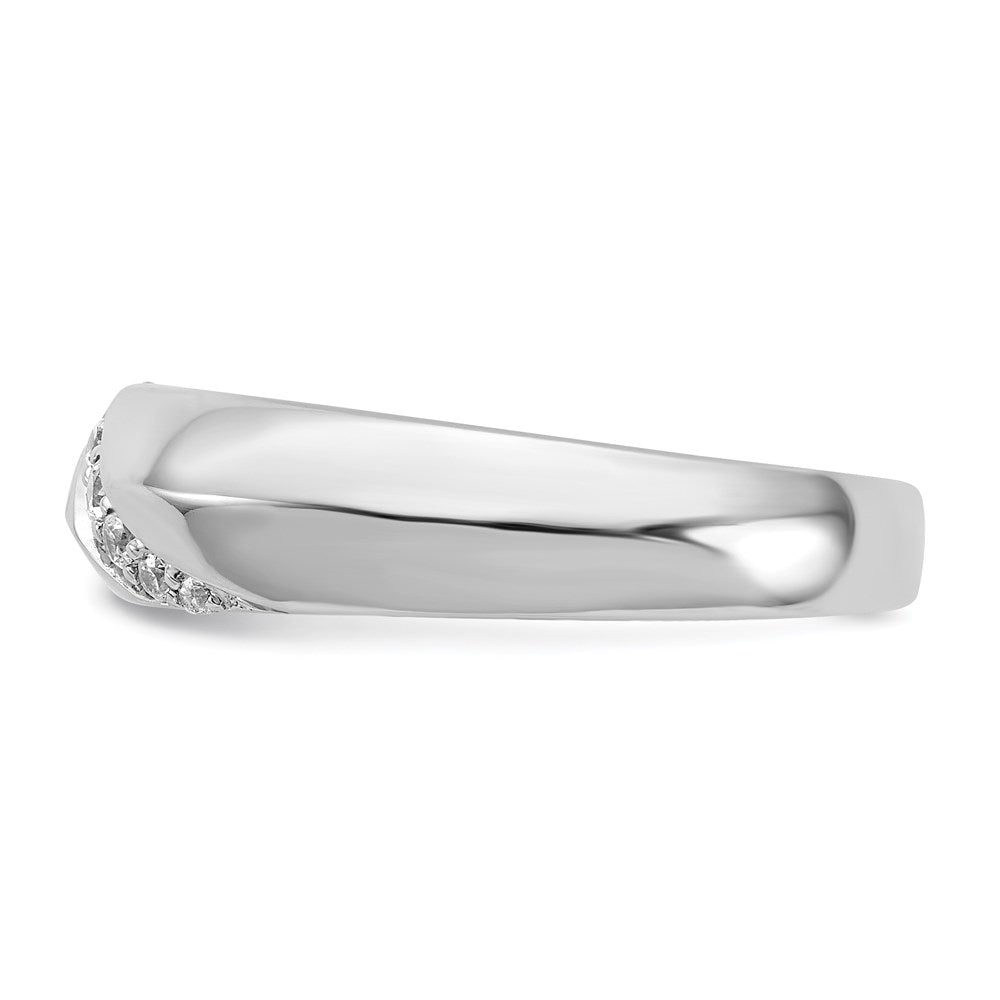 14K Weißgold Ring mit echten Diamanten für Herren