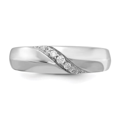 14K Weißgold Ring mit echten Diamanten für Herren