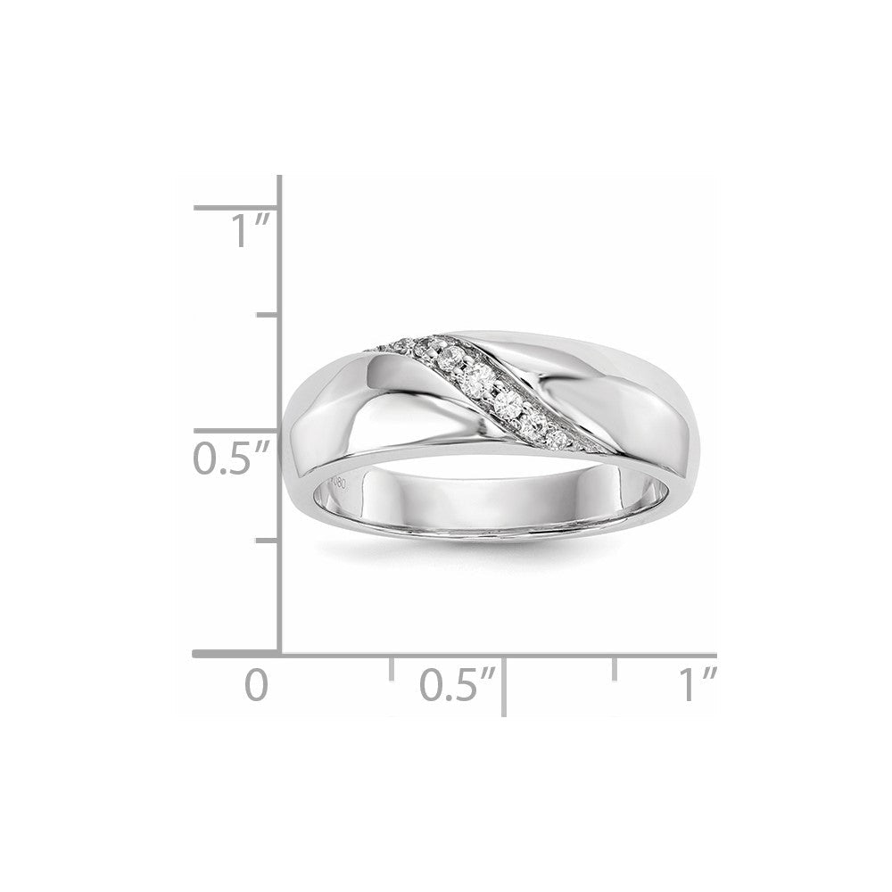 14K Weißgold Ring mit echten Diamanten für Herren