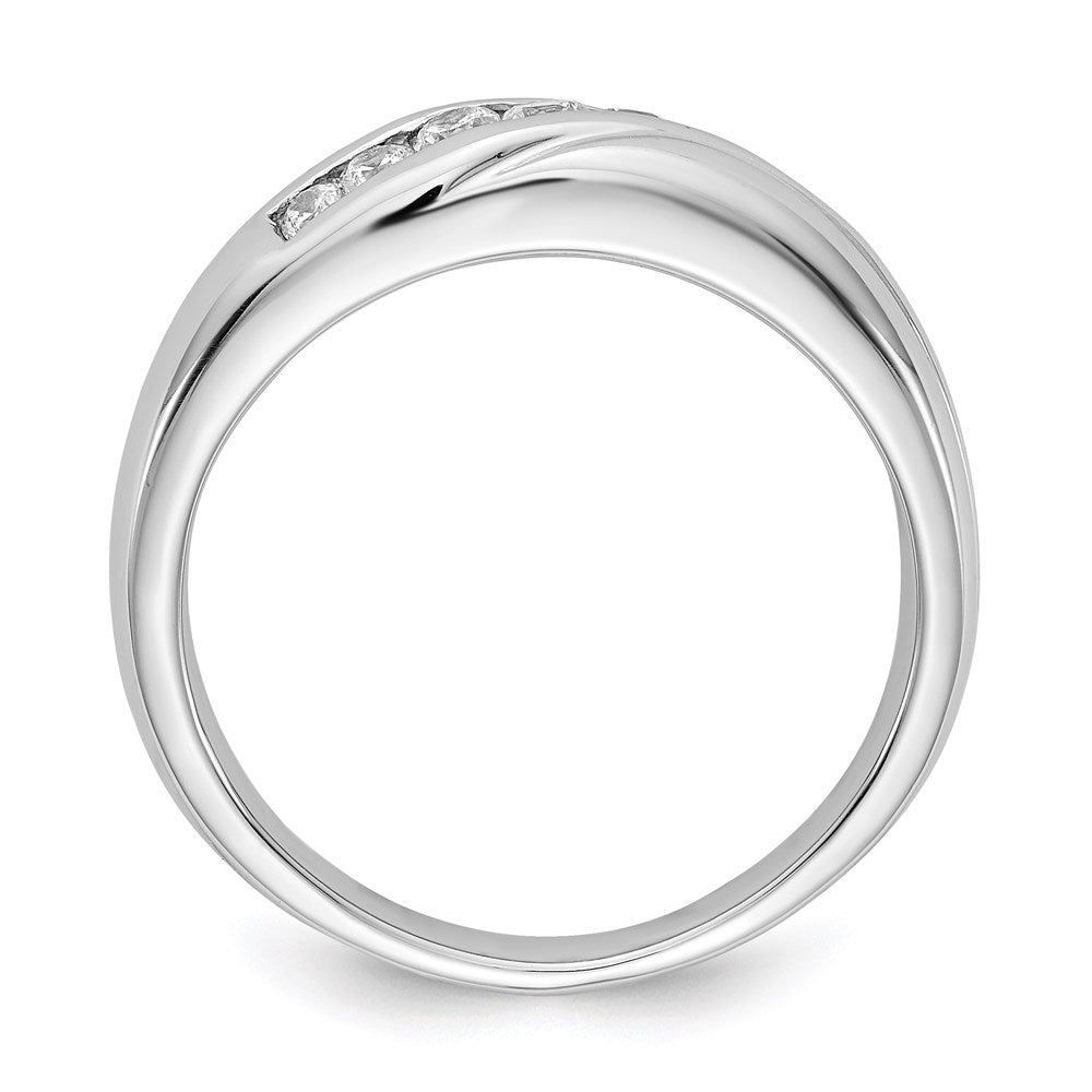 14K Weißgold Ring mit echten Diamanten für Herren