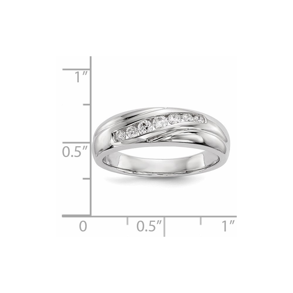 14K Weißgold Ring mit echten Diamanten für Herren