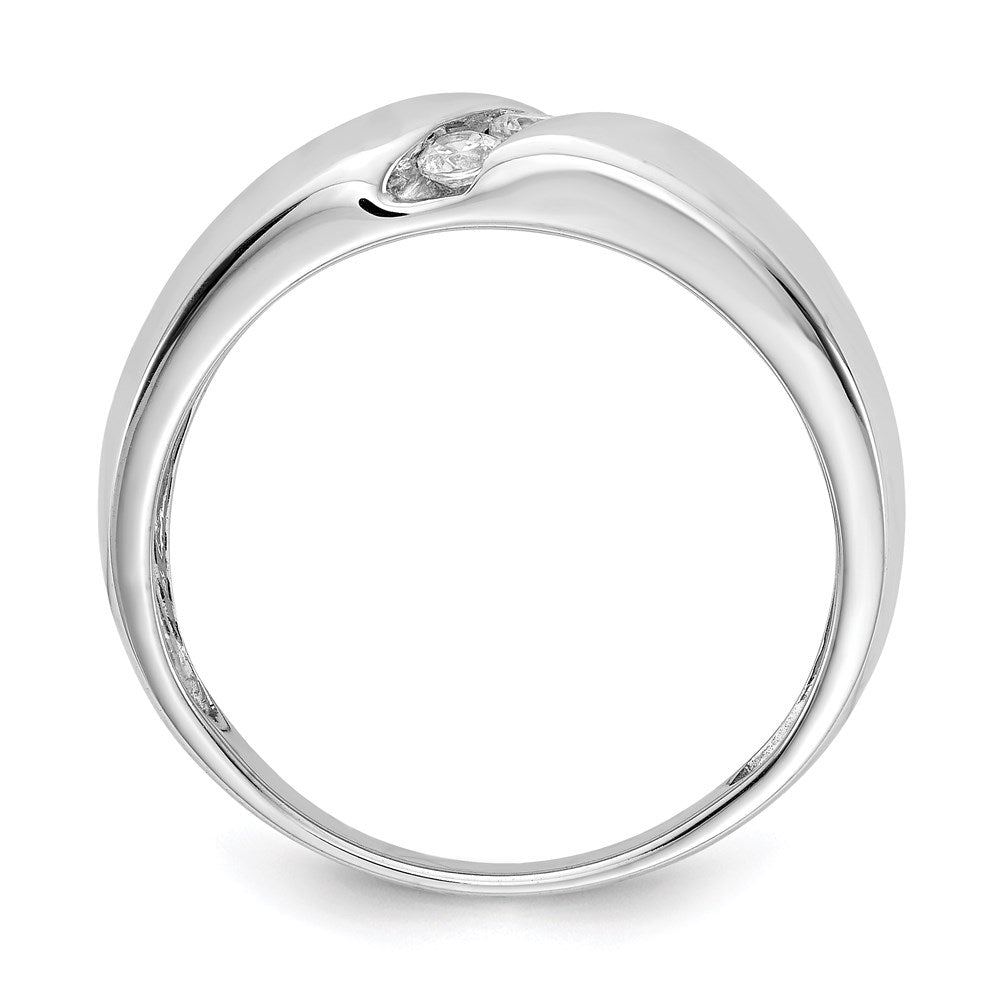 14K Weißgold Herrenring mit echten Diamanten