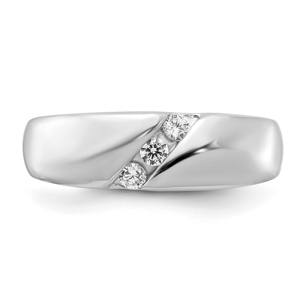14K Weißgold Herrenring mit echten Diamanten
