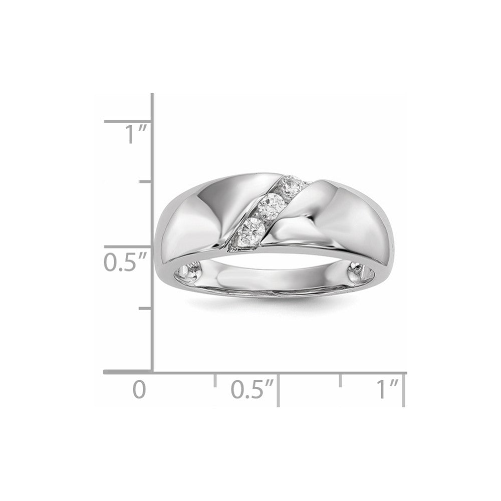 14K Weißgold Herrenring mit echten Diamanten