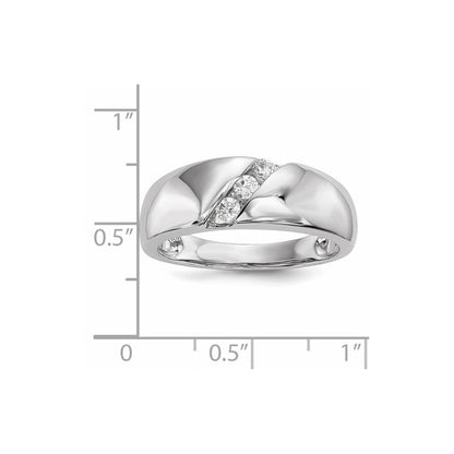 14K Weißgold Herrenring mit echten Diamanten