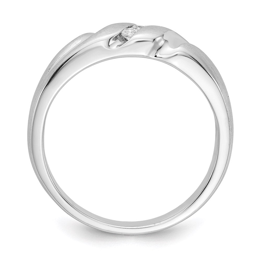 14K Weißgold Herrenring mit echten Diamanten