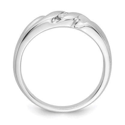 14K Weißgold Herrenring mit echten Diamanten