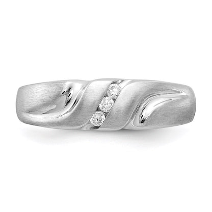 14K Weißgold Herrenring mit echten Diamanten