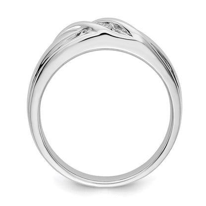 14K Weißgold Herrenring mit echten Diamanten
