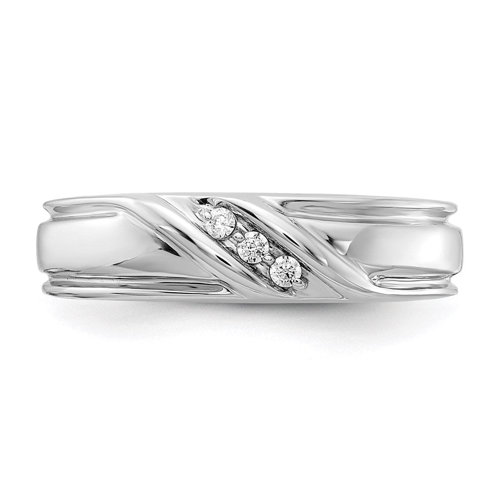 14K Weißgold Herrenring mit echten Diamanten