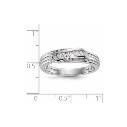 14K Weißgold Herrenring mit echten Diamanten