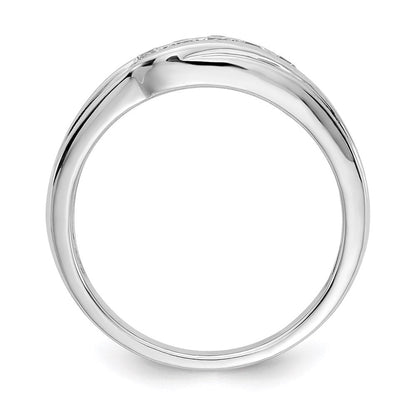 14K Weißgold Herrenring mit echten Diamanten