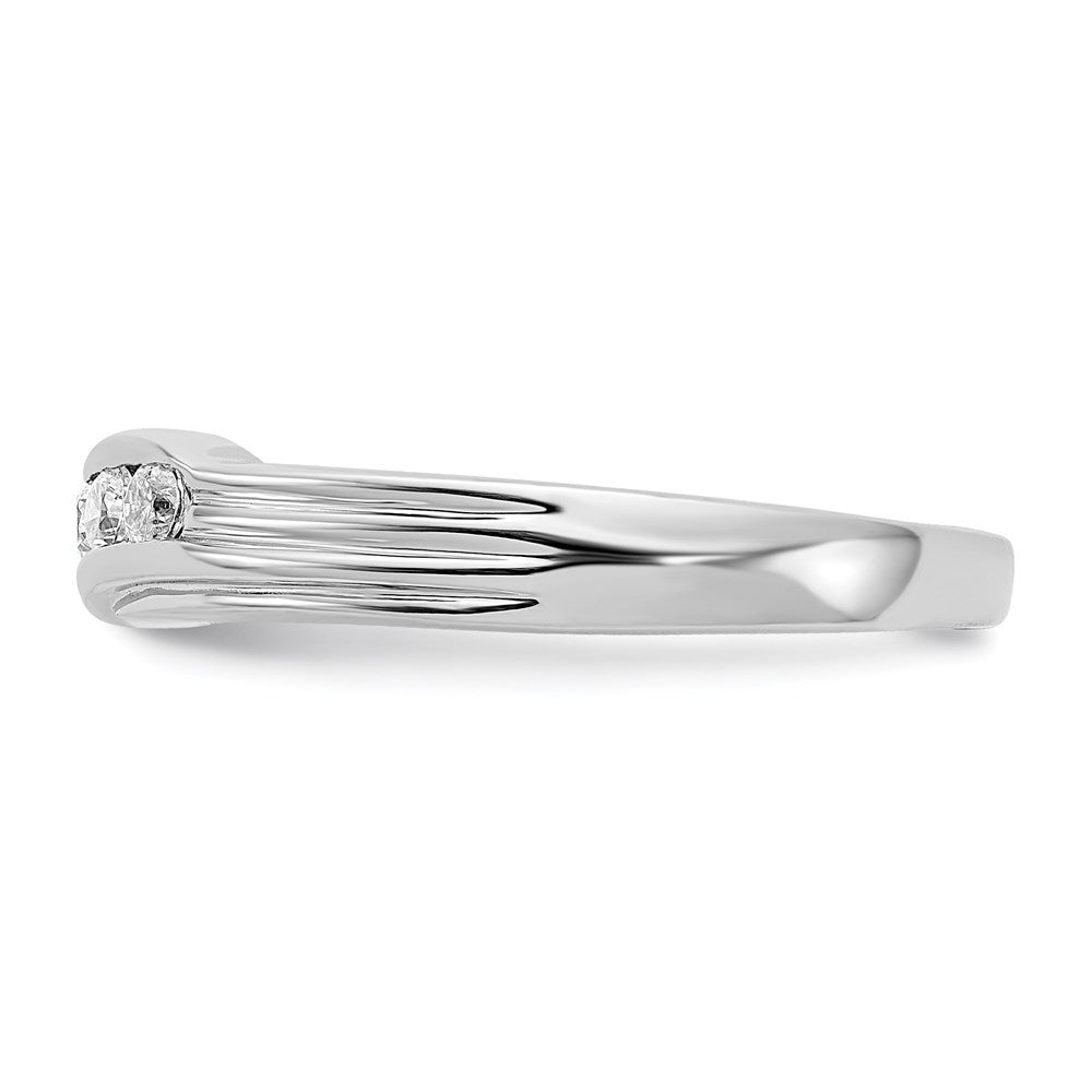 14K Weißgold Herrenring mit echten Diamanten