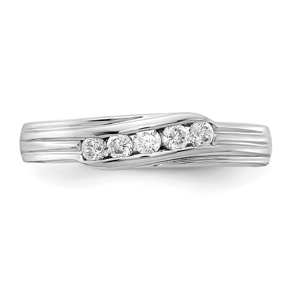 14K Weißgold Herrenring mit echten Diamanten