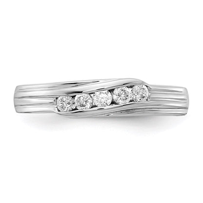 14K Weißgold Herrenring mit echten Diamanten