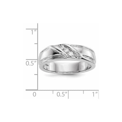 14K Weißgold Herrenring mit echten Diamanten