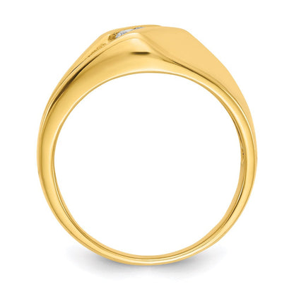 14K Gelbgold Herrenring mit echten Diamanten