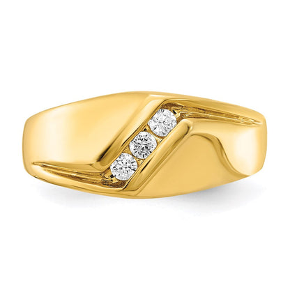 14K Gelbgold Herrenring mit echten Diamanten