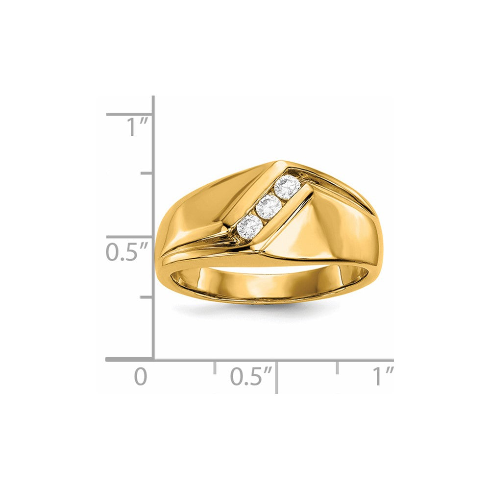 14K Gelbgold Herrenring mit echten Diamanten