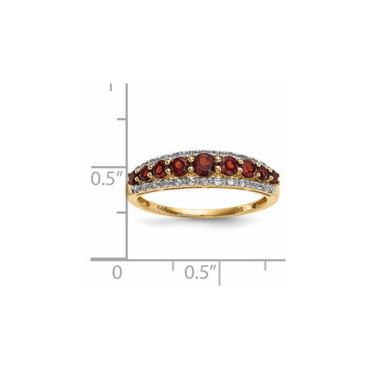 14K Gold mit Mozambique Granat & Weiß Topas Poliert Ring