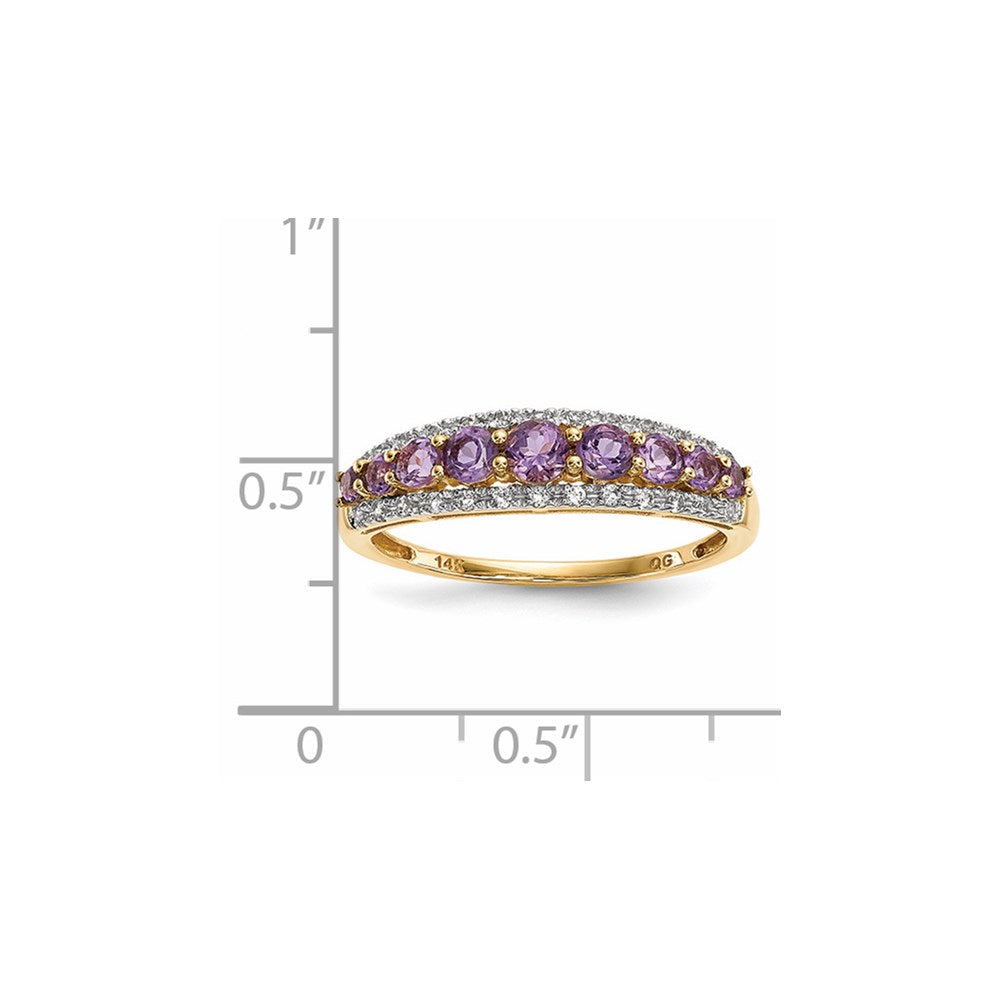 14K Gold Ring mit Amethyst & Weißem Topas, poliert