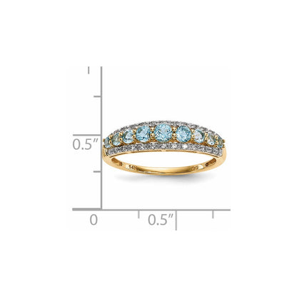 14K Gold mit L. Schweizer Blau & Weiß Topas Poliert Ring