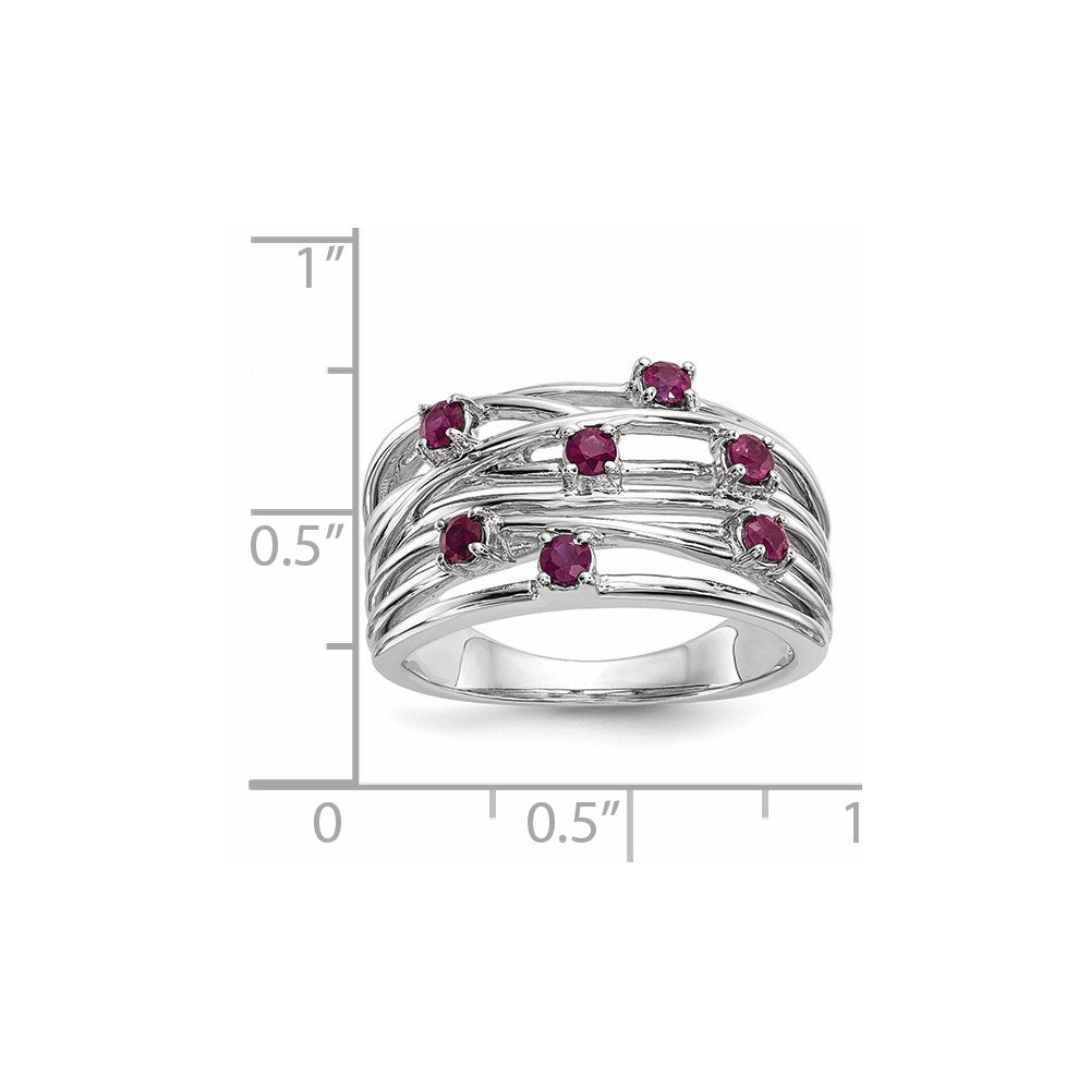 14K Weißgold Rubin Ring