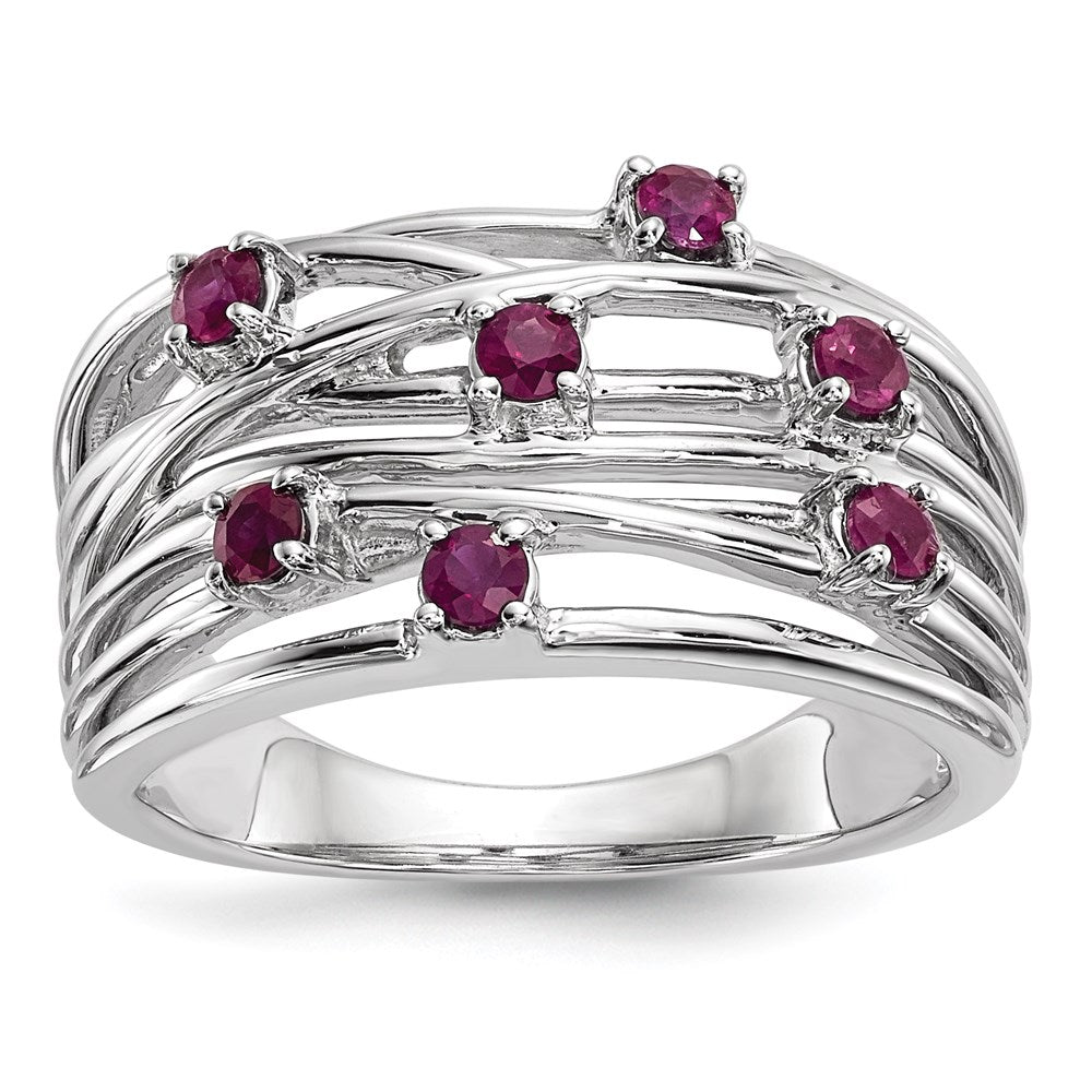14K Weißgold Rubin Ring