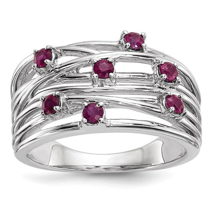 14K Weißgold Rubin Ring