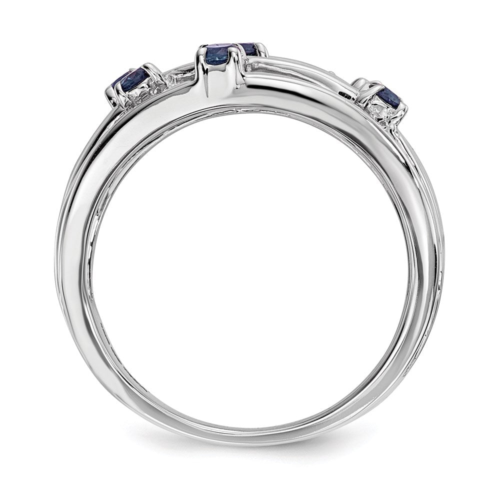 14K Weißgold Saphir Ring