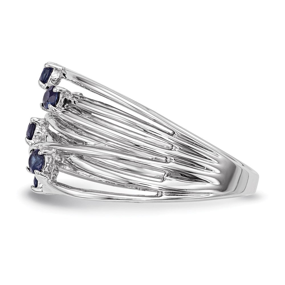 14K Weißgold Saphir Ring