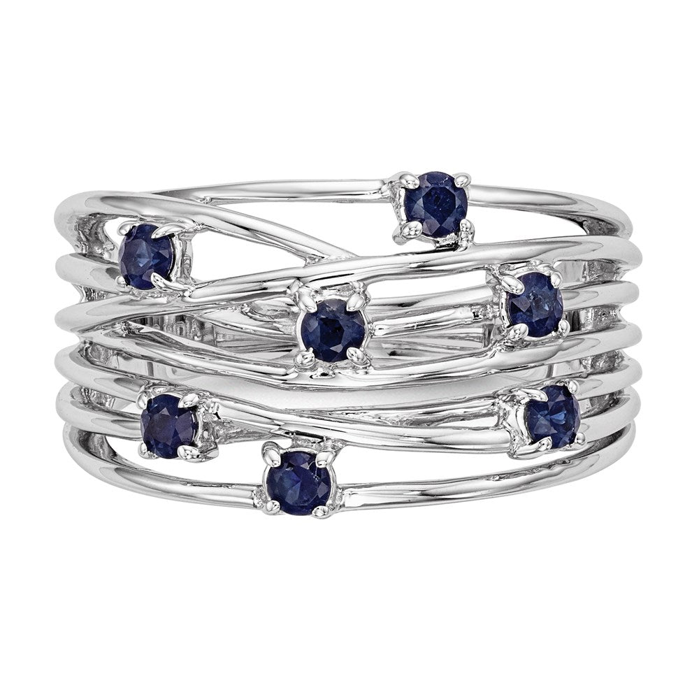 14K Weißgold Saphir Ring