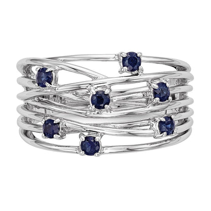 14K Weißgold Saphir Ring