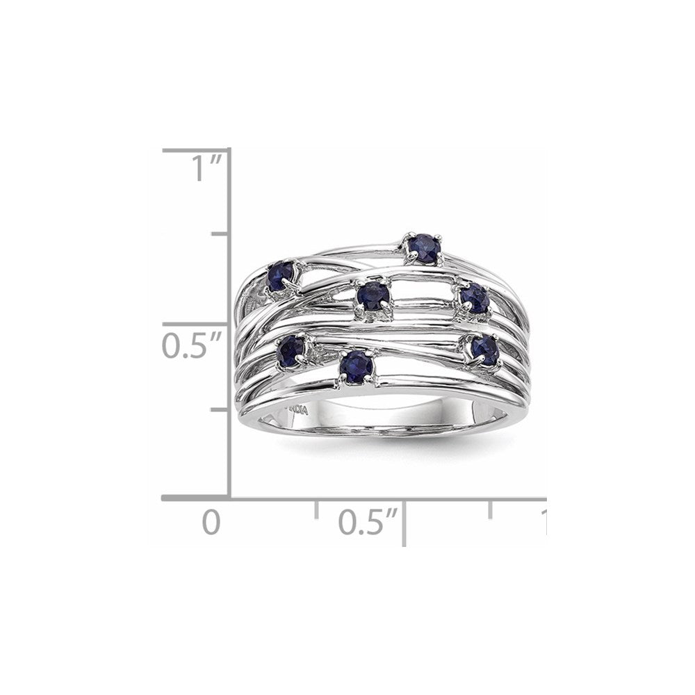 14K Weißgold Saphir Ring