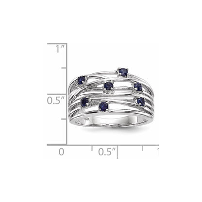 14K Weißgold Saphir Ring