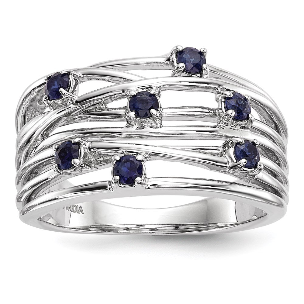 14K Weißgold Saphir Ring
