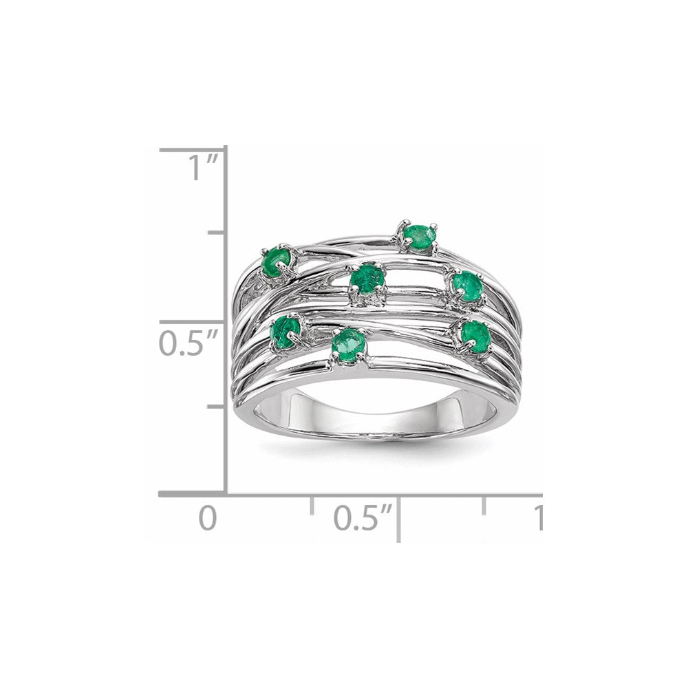 14K Weißgold Smaragd Ring