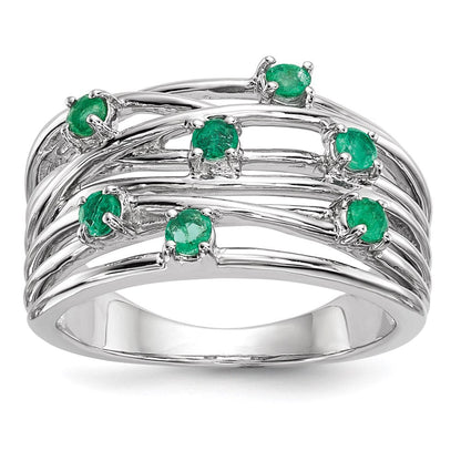 14K Weißgold Smaragd Ring