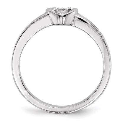 14K Weißgold Ring mit echten Diamanten