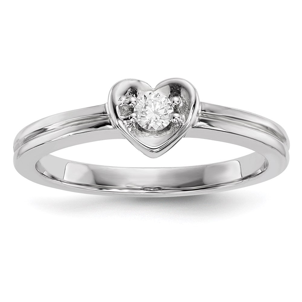 14K Weißgold Ring mit echten Diamanten